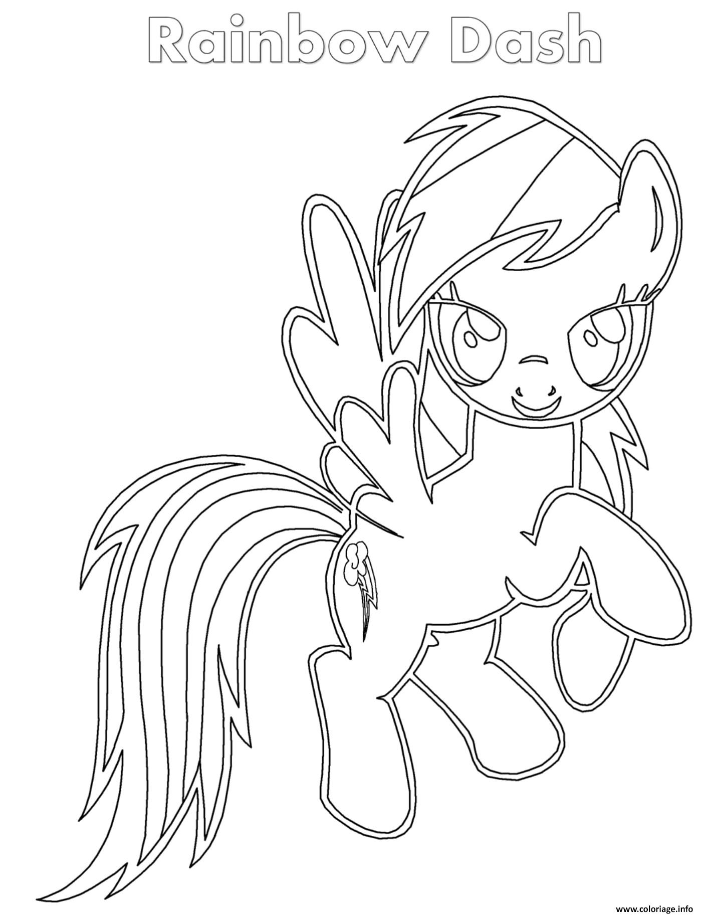 Dessin Rainbow Dash Coloriage Gratuit à Imprimer