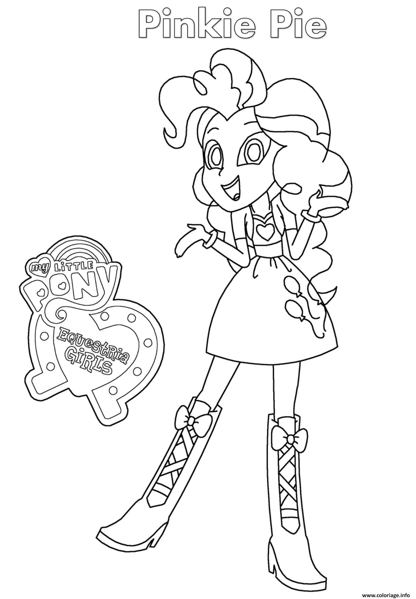 Dessin Equestria Girls Pinkie Pie Coloriage Gratuit à Imprimer