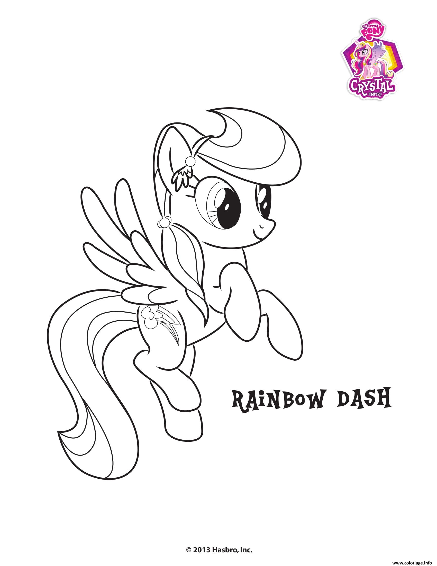 Dessin Rainbow Dash Crystal Empire My little pony Coloriage Gratuit à Imprimer
