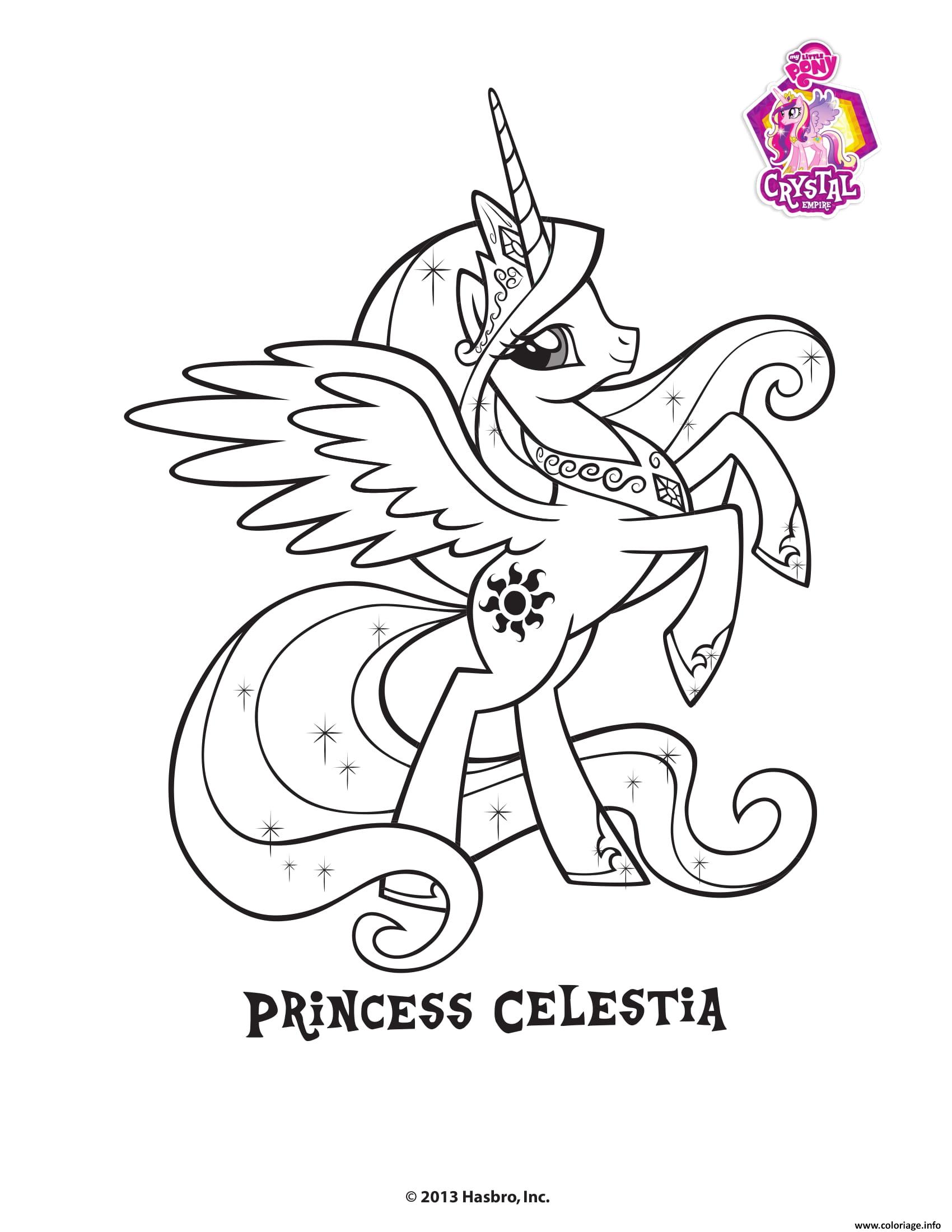 Dessin Princesse Celestra Crystal Empire My little pony Coloriage Gratuit à Imprimer