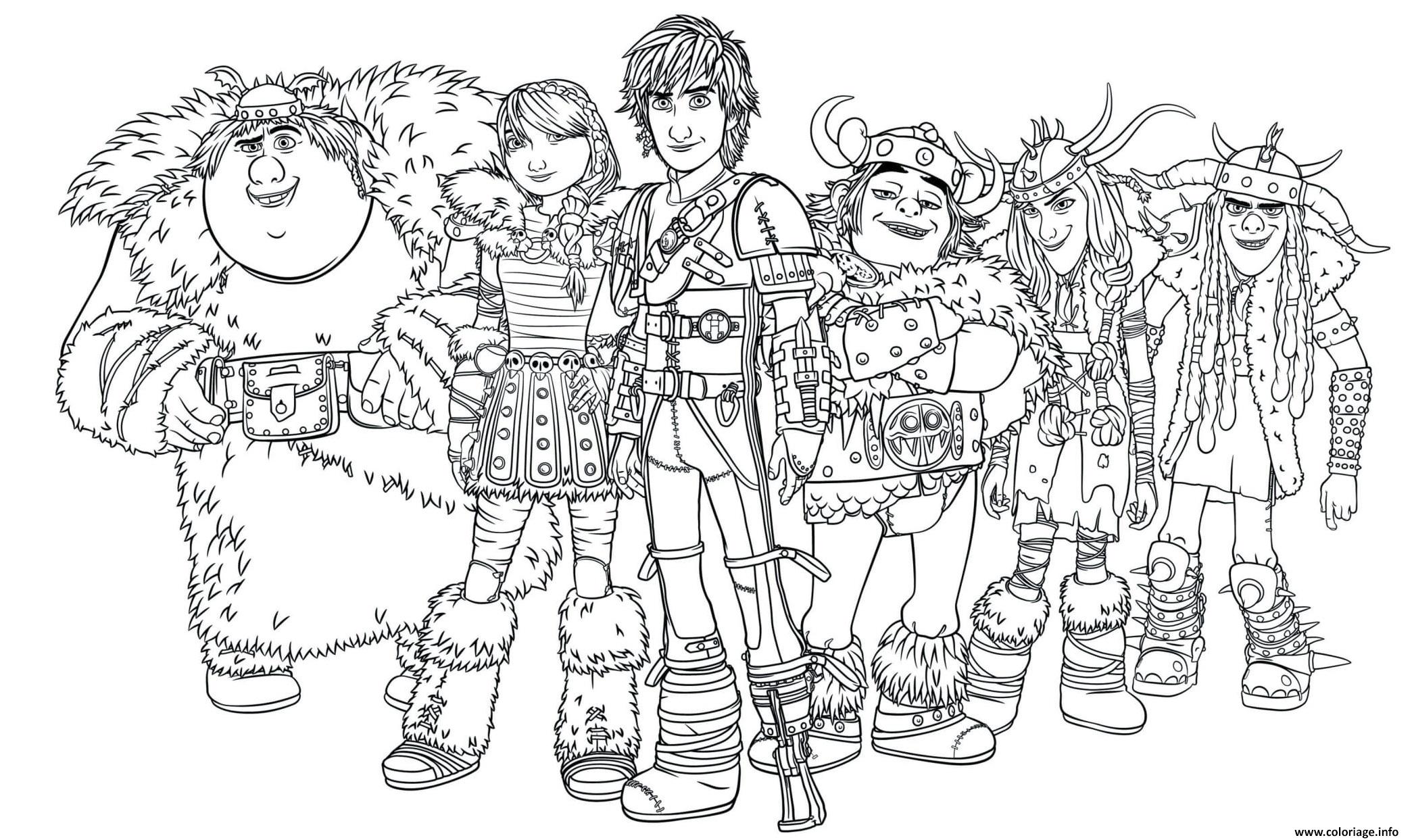 Coloriage dragon riders how to train your dragon - JeColorie.com