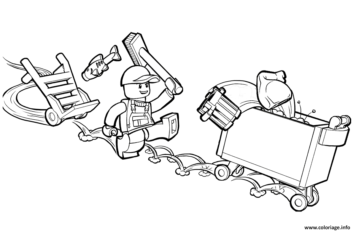 Dessin lego junior trash and garbage man Coloriage Gratuit à Imprimer