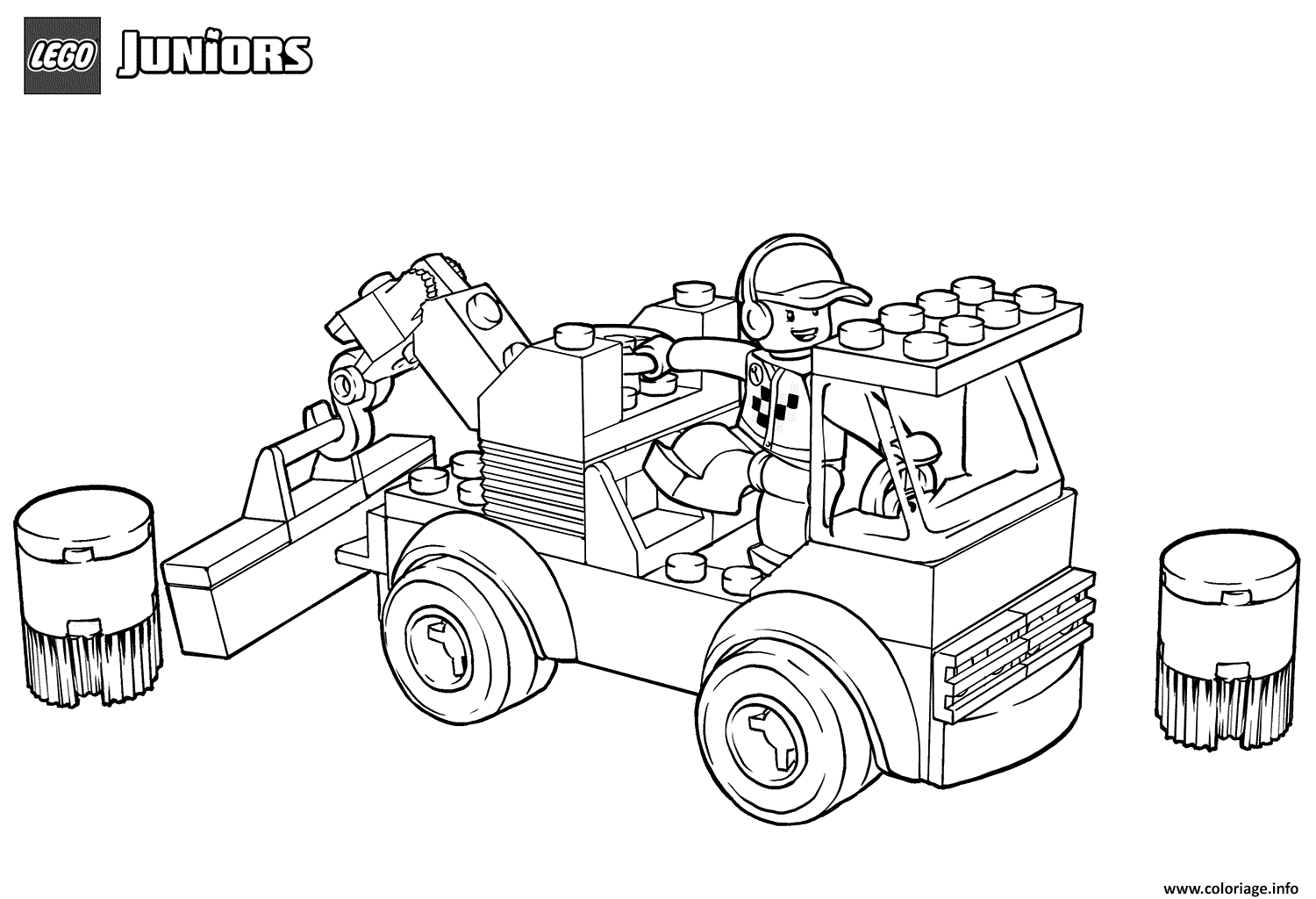 Coloriage Lego Racetrack Tow Truck Dessin à Imprimer