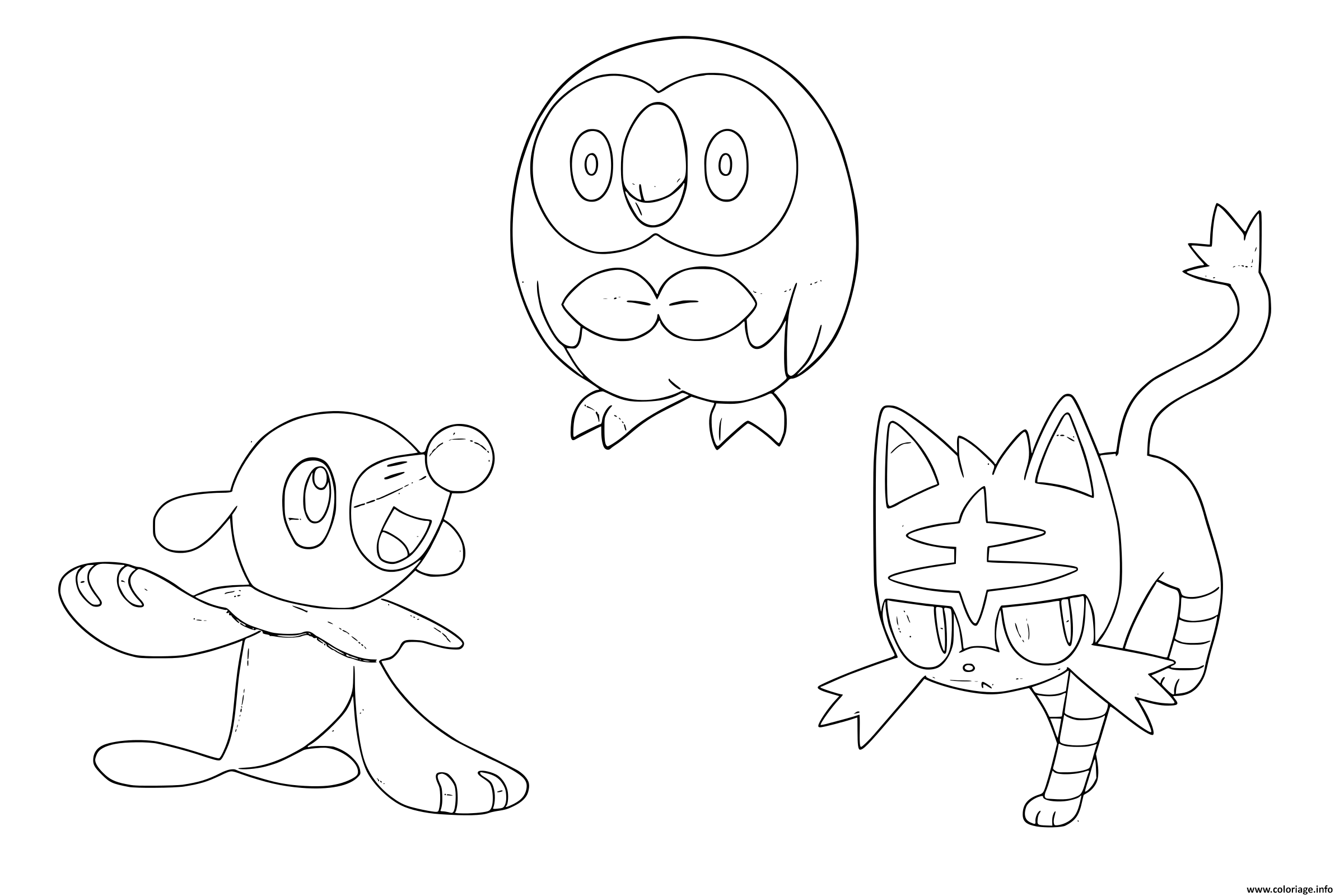 Coloriage Pokemon Soleil Lune Starters