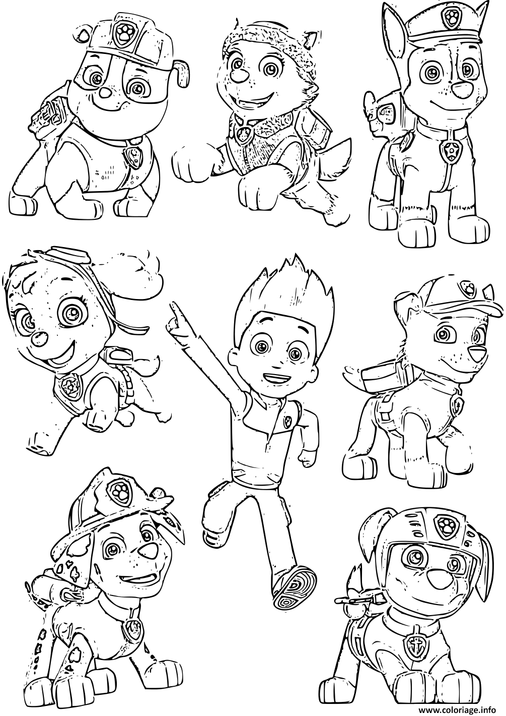 Dessin pat patrouille personnages 2019 Coloriage Gratuit à Imprimer