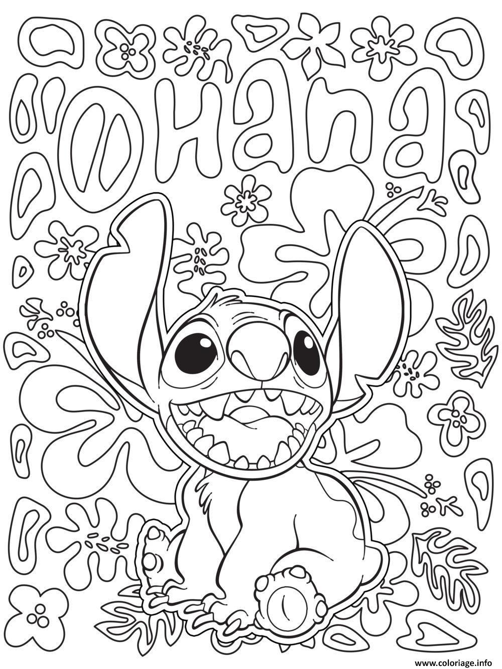 Coloriage stitch veut dormir disney 