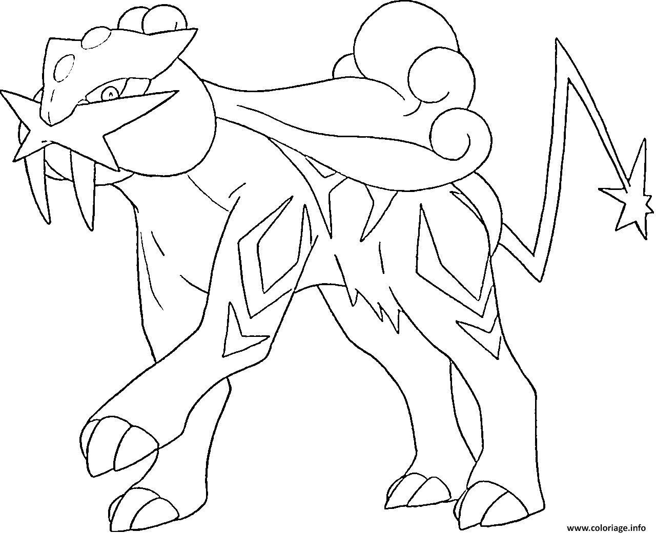 Legendary Pokemon Raikou Coloring Pages Sketch Coloring Page