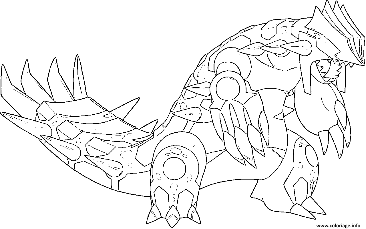 Dessin Primo Groudon Generation 6 Coloriage Gratuit à Imprimer