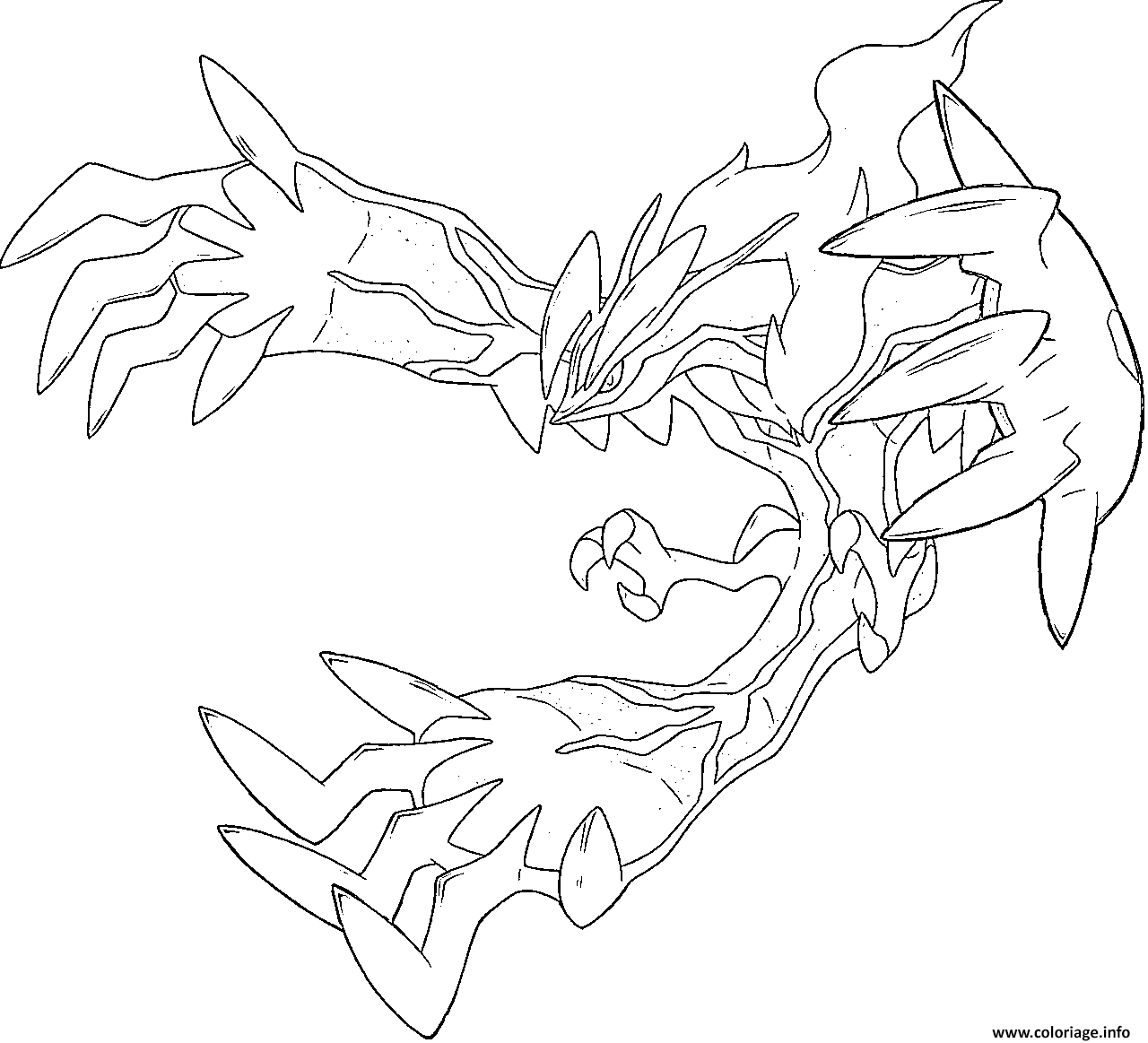 Dessin Yveltal XY Trio de la vie Generation 6 Coloriage Gratuit à Imprimer