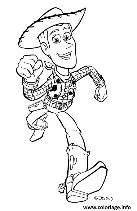 Dessin Woody court Coloriage Gratuit à Imprimer