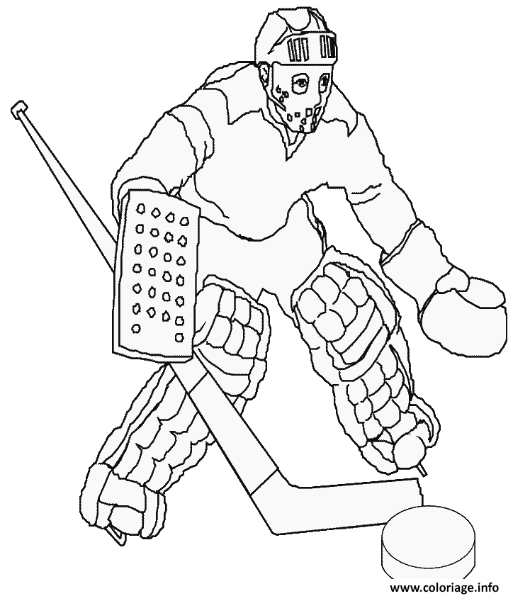 Dessin gardien de hockey sur glace Coloriage Gratuit à Imprimer