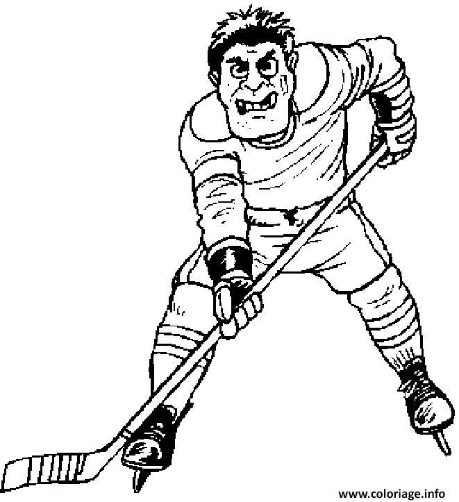 Coloriage Dessin D Un Joueur De Hockey Qui Veut Recuperer La Rondelle Dessin à Imprimer