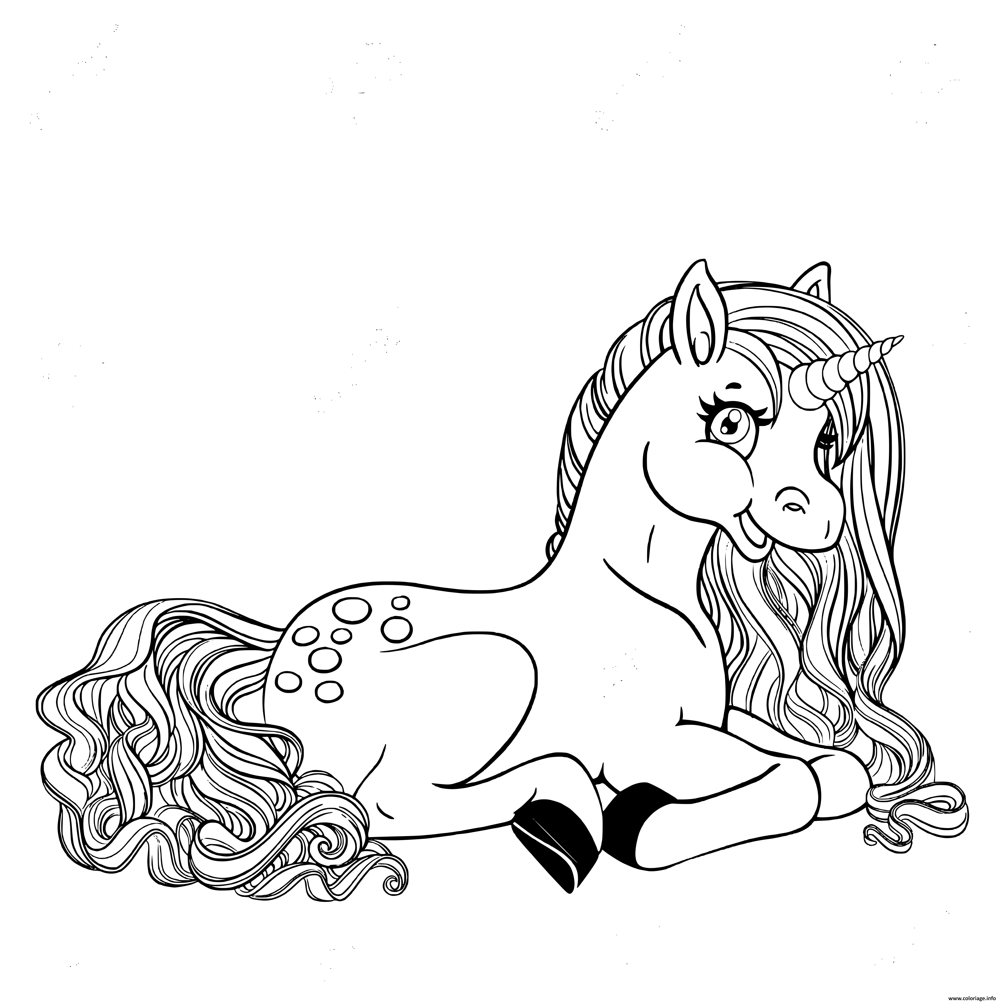 Dessin sublime licorne barbie pour fille Coloriage Gratuit à Imprimer