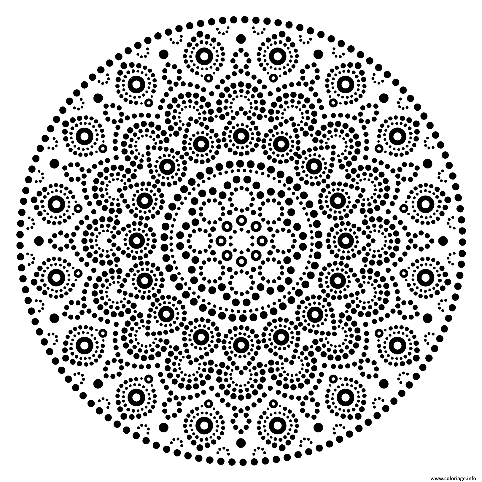 Dessin mandala design points Coloriage Gratuit à Imprimer