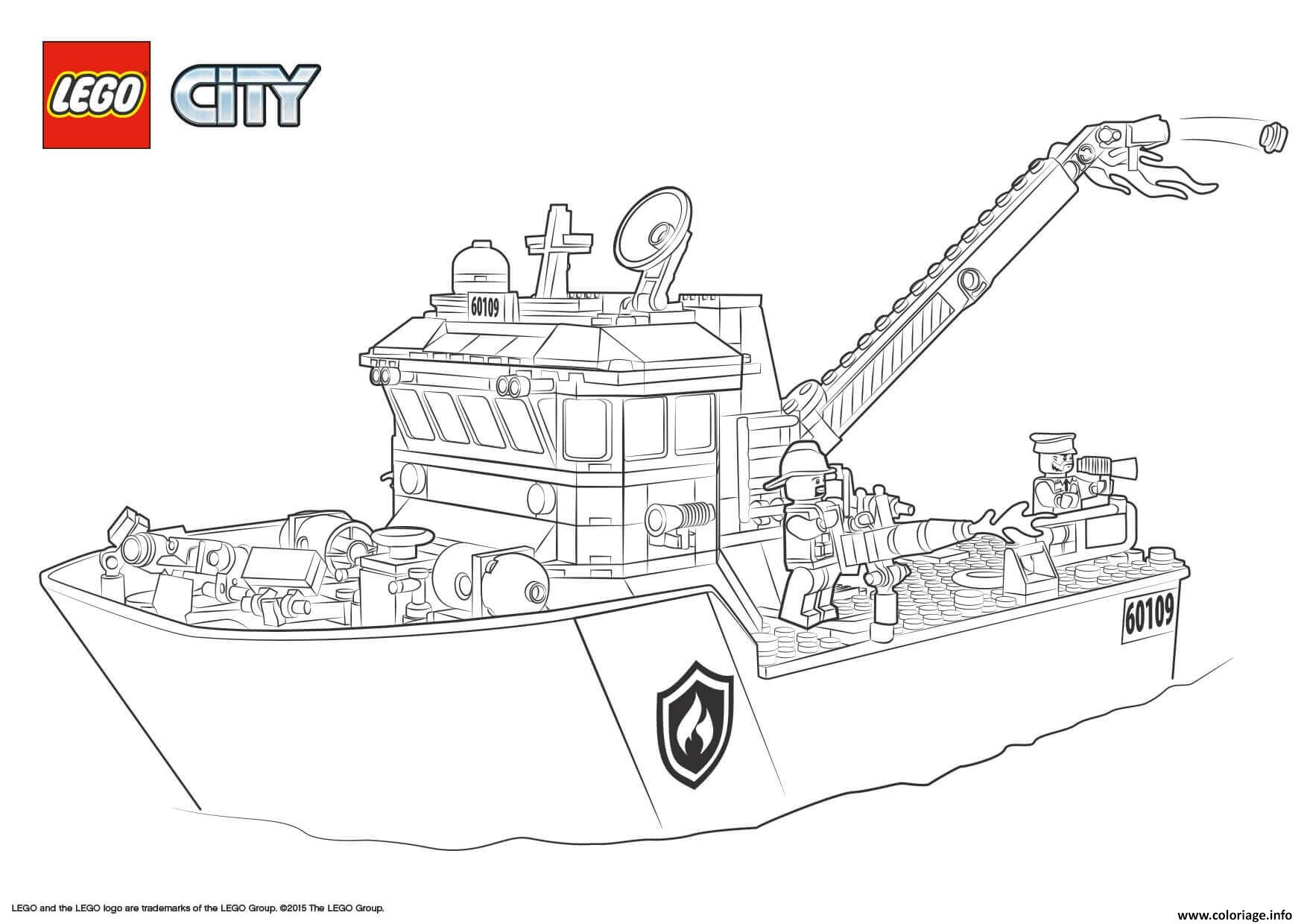 Dessin Lego City Fire Boat Coloriage Gratuit à Imprimer