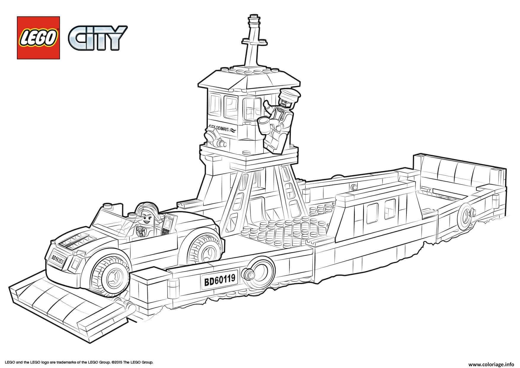 Coloriage Lego City Boat Transport Ferry Dessin Lego City A Imprimer