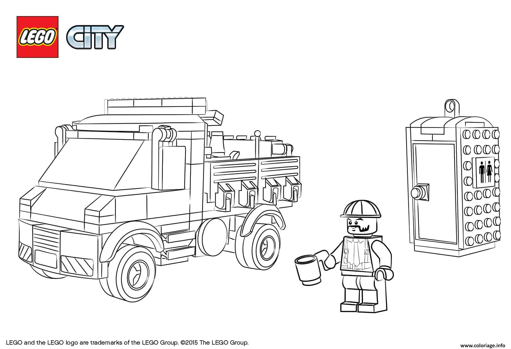 Dessin Lego City Service Truck Coloriage Gratuit à Imprimer