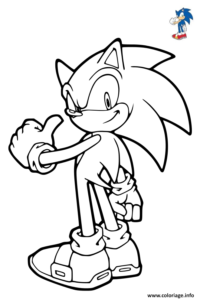 Dessin Sonic the Hedgehog Sega Coloriage Gratuit à Imprimer
