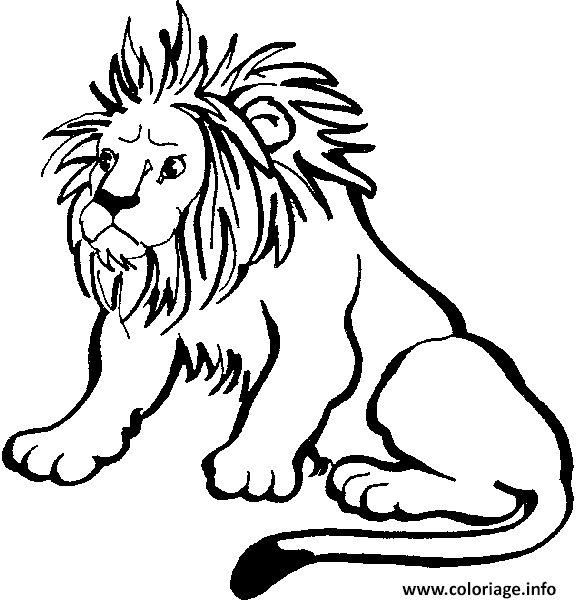 Dessin le roi de la jungle le lion Coloriage Gratuit à Imprimer
