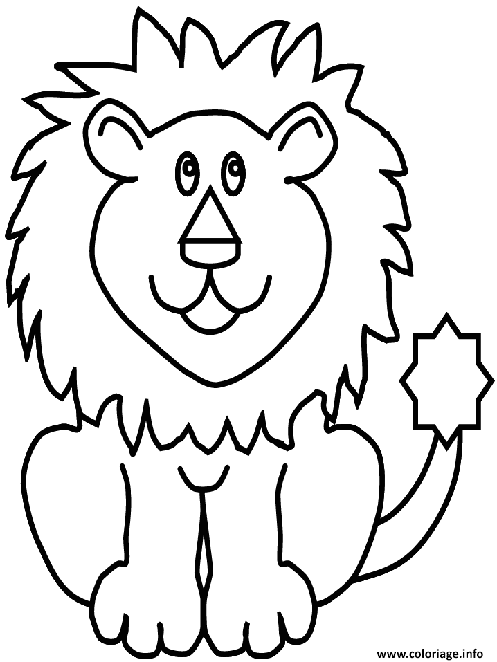 Dessin lion de face Coloriage Gratuit à Imprimer