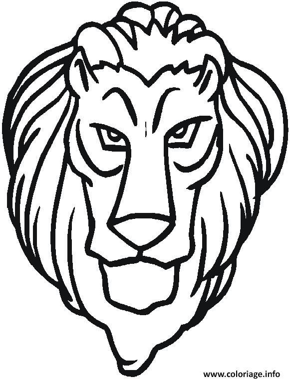 Coloriage Tete D Un Lion Dessin à Imprimer