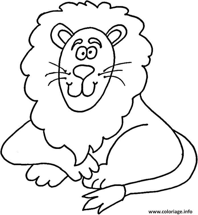 Coloriage Lion Cartoon Enfant Dessin à Imprimer
