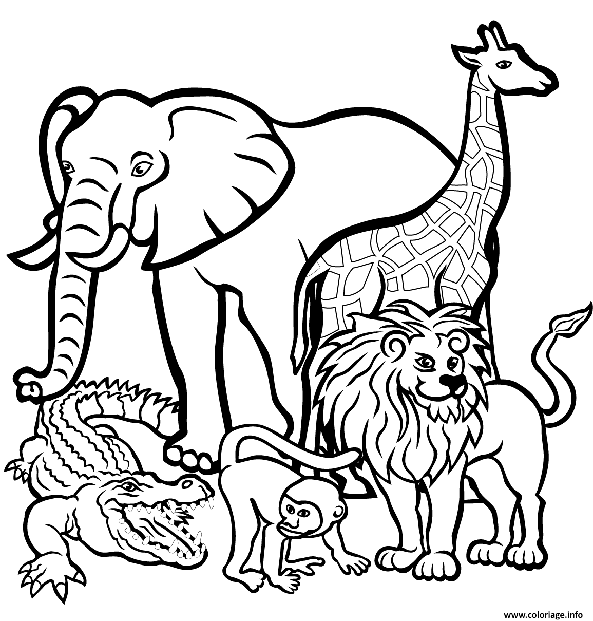 Coloriage african animals  JeColorie.com