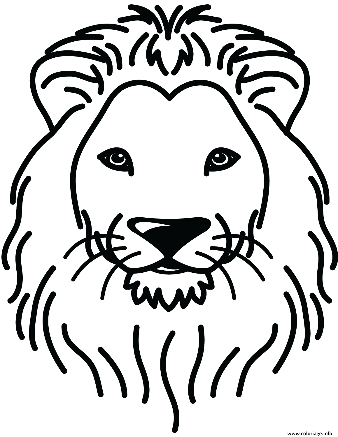 Dessin lion portrait Coloriage Gratuit à Imprimer