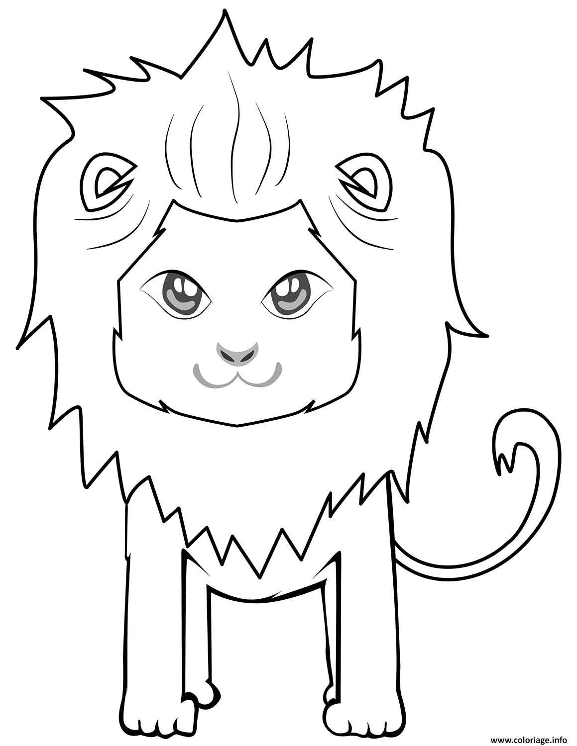 Dessin cute cartoon lion Coloriage Gratuit à Imprimer