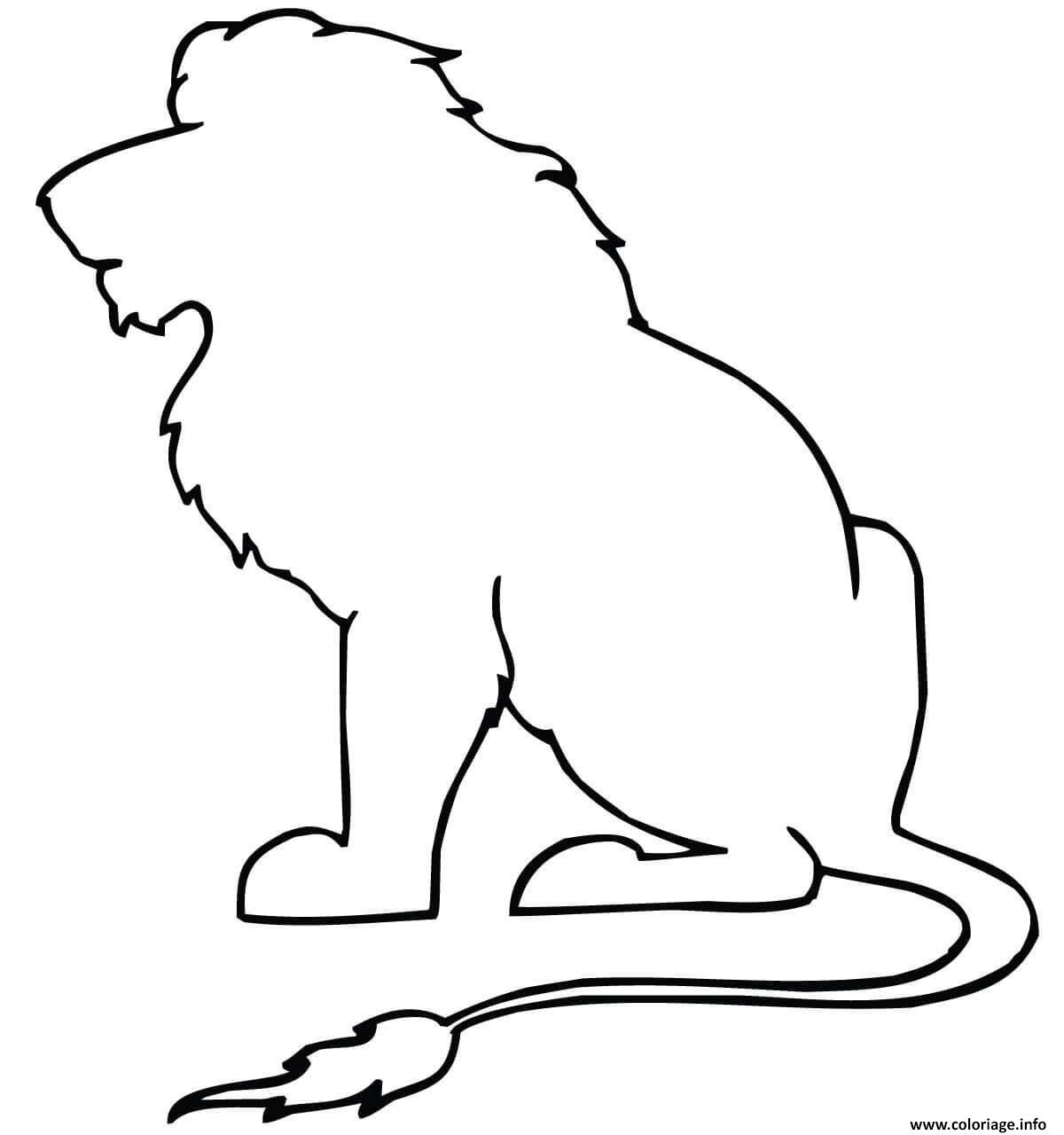 Dessin sitting lion outline Coloriage Gratuit à Imprimer