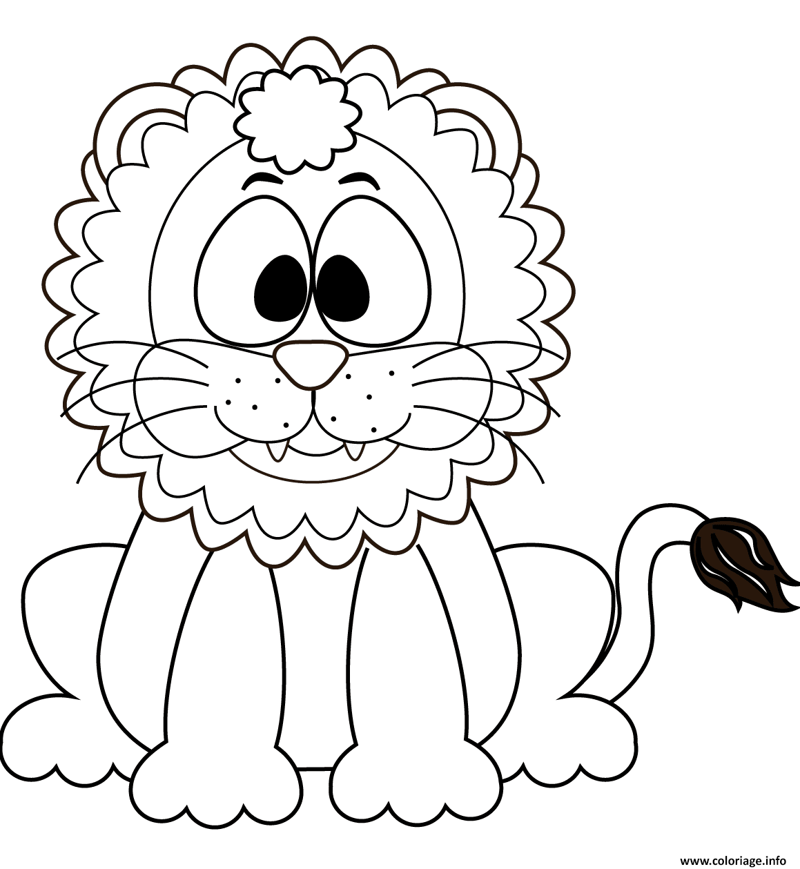 Coloriage Cute Cartoon Lion Dessin à Imprimer