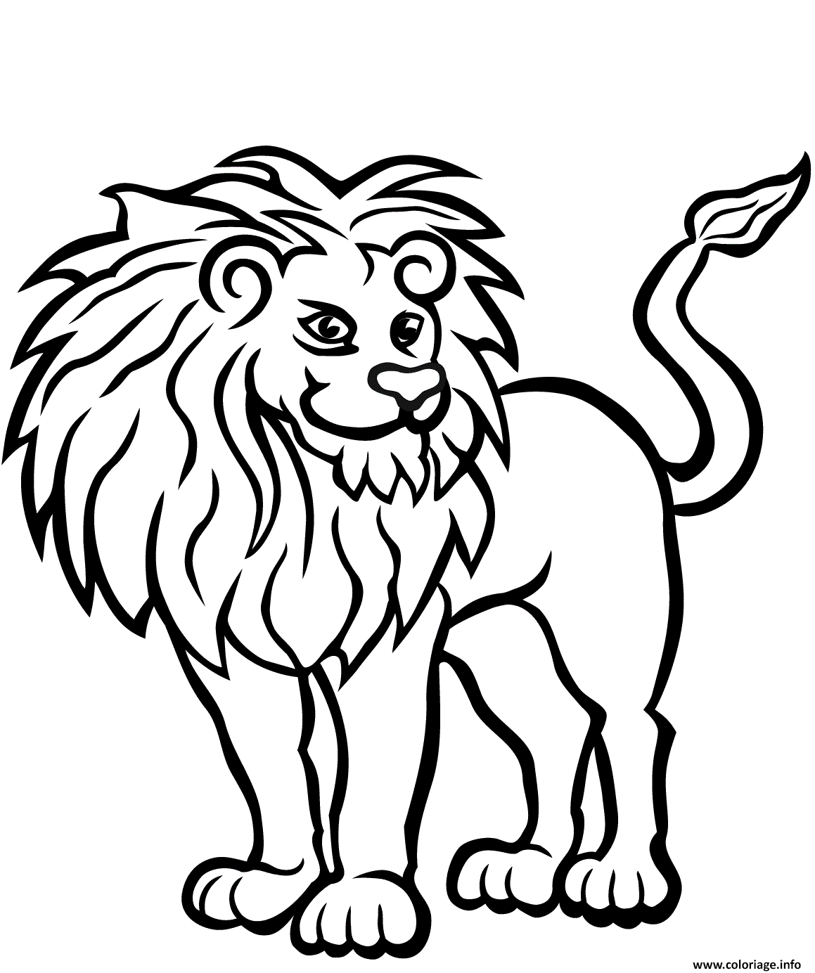 Coloriage Lion En Pleine Forme Dessin à Imprimer