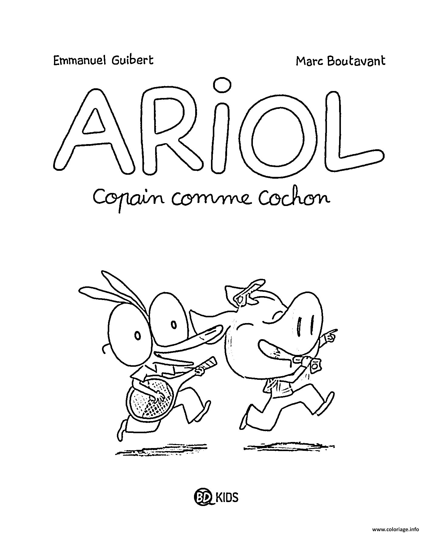 Coloriage Ariol Copain Comme Cochon Dessin à Imprimer