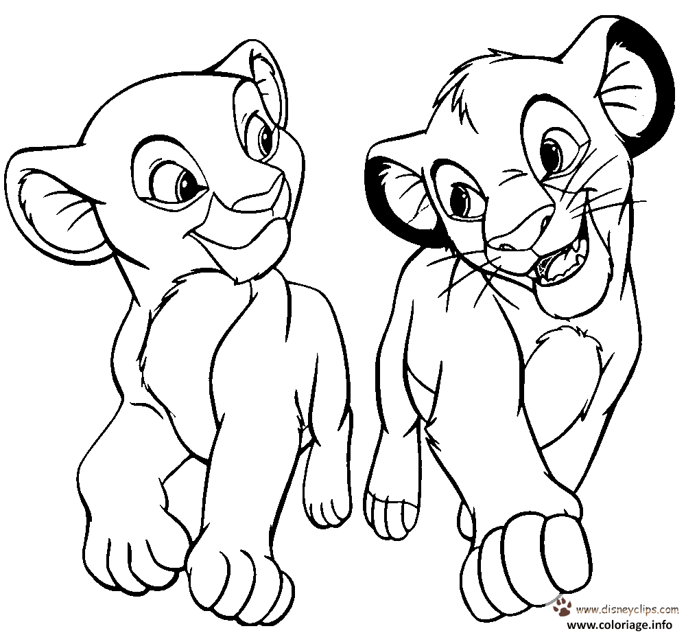 Coloriage Simba Et Nala Roi Lion Dessin Roi Lion A Imprimer