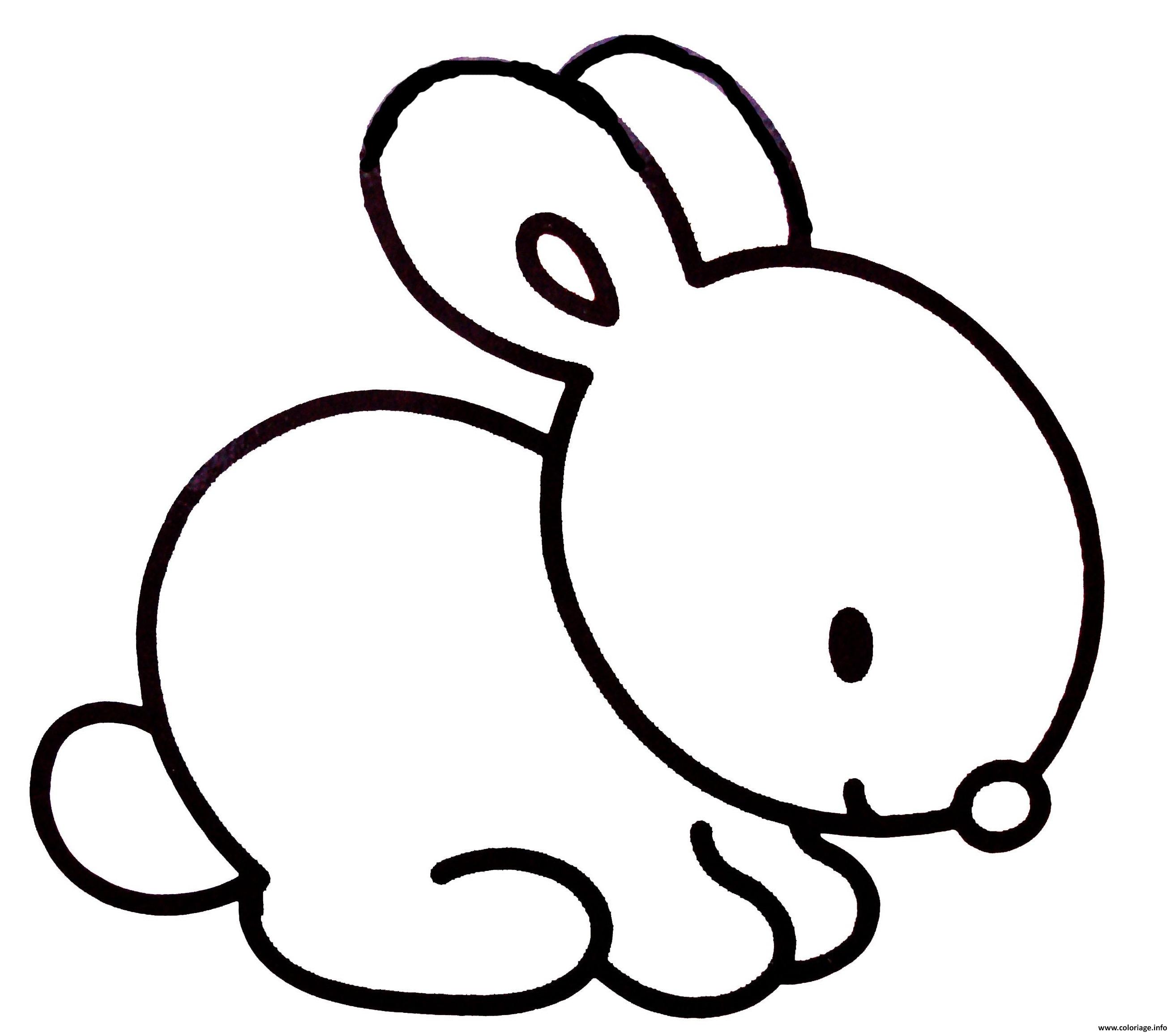 Coloriage Lapin Facile Simple Enfant Dessin Lapin A Imprimer