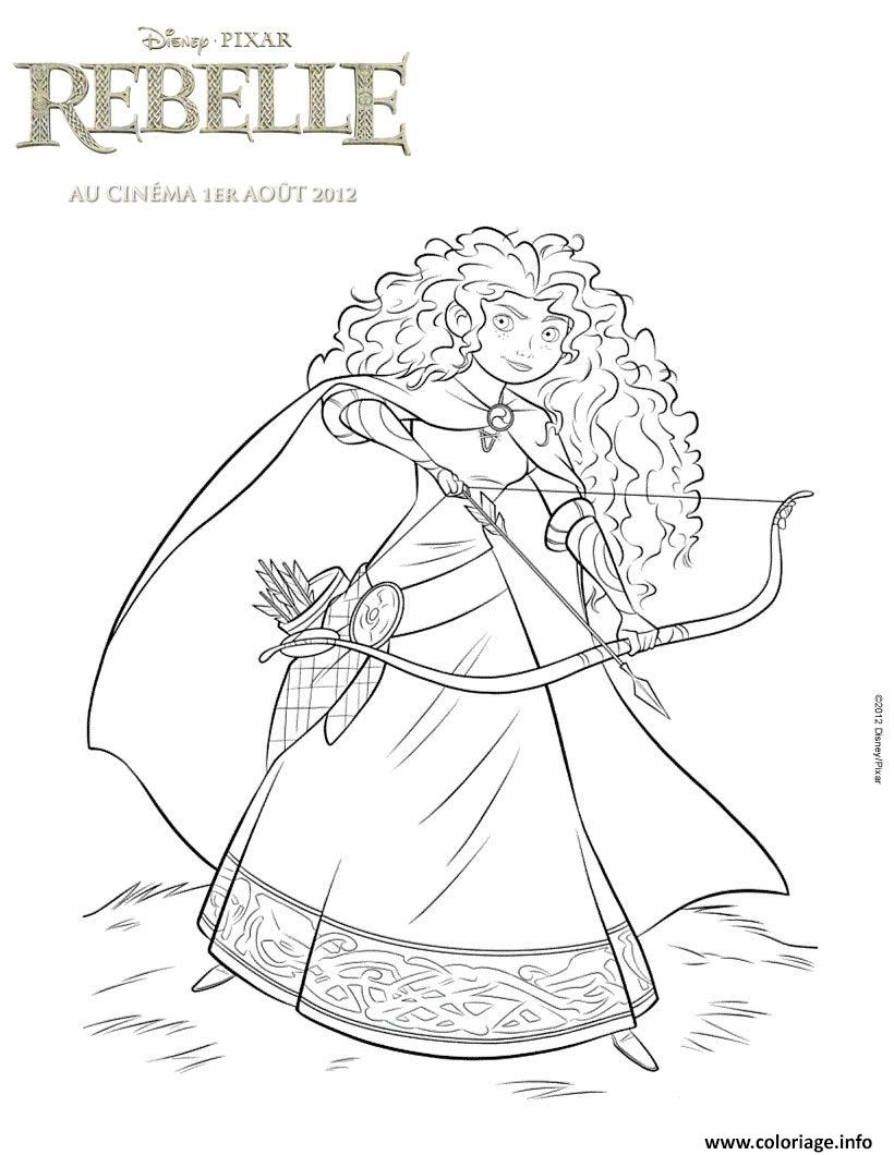 Dessin disney princesse merida la rebelle Coloriage Gratuit à Imprimer