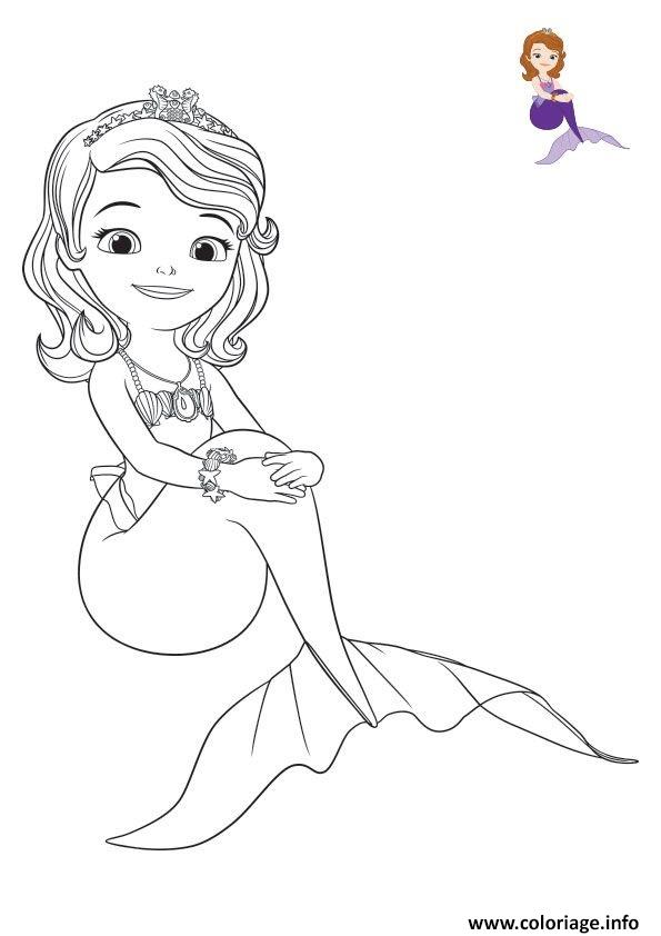 Coloriage princesse sofia en sirene - JeColorie.com