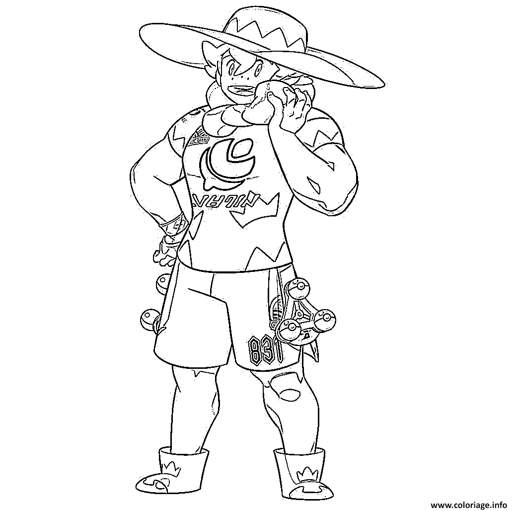 Dessin Percy Champions Arene region Galar Pokemon Plante Coloriage Gratuit à Imprimer