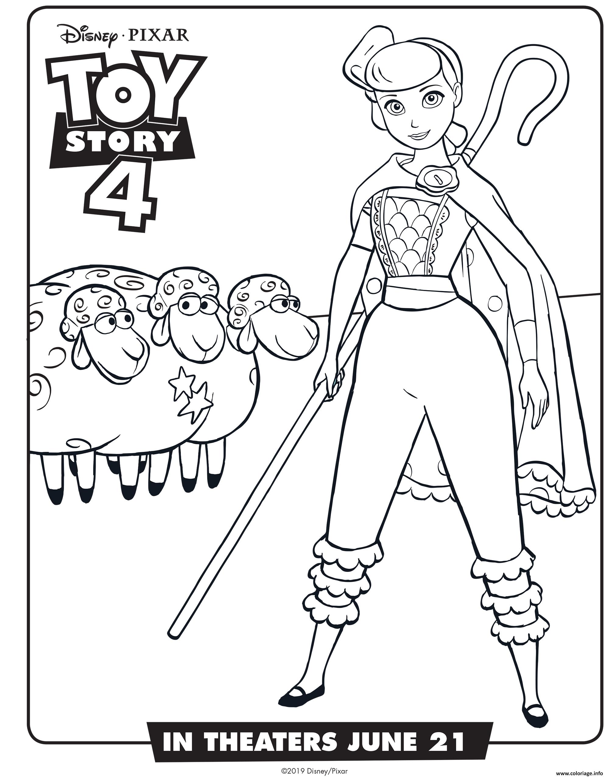 Dessin Toy Story 4 Bo Peep Coloriage Gratuit à Imprimer