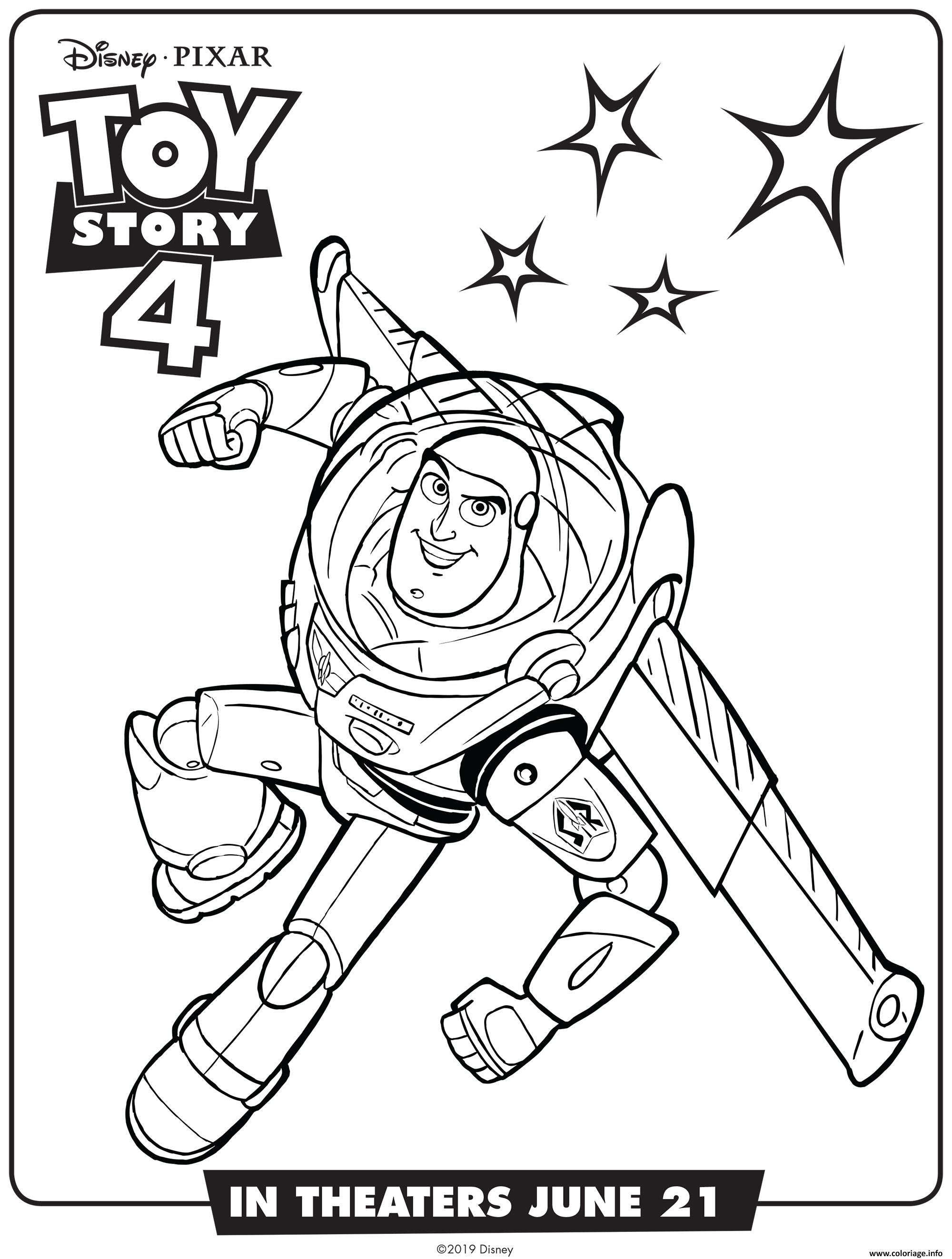 Dessin Toy Story 4 Buzz Lightyear Coloriage Gratuit à Imprimer