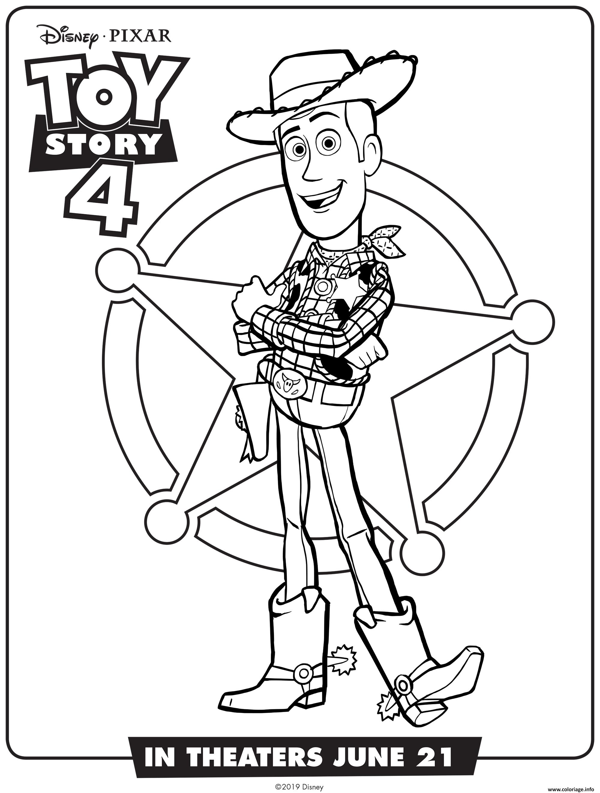 Dessin Toy Story 4 Woody Coloriage Gratuit à Imprimer