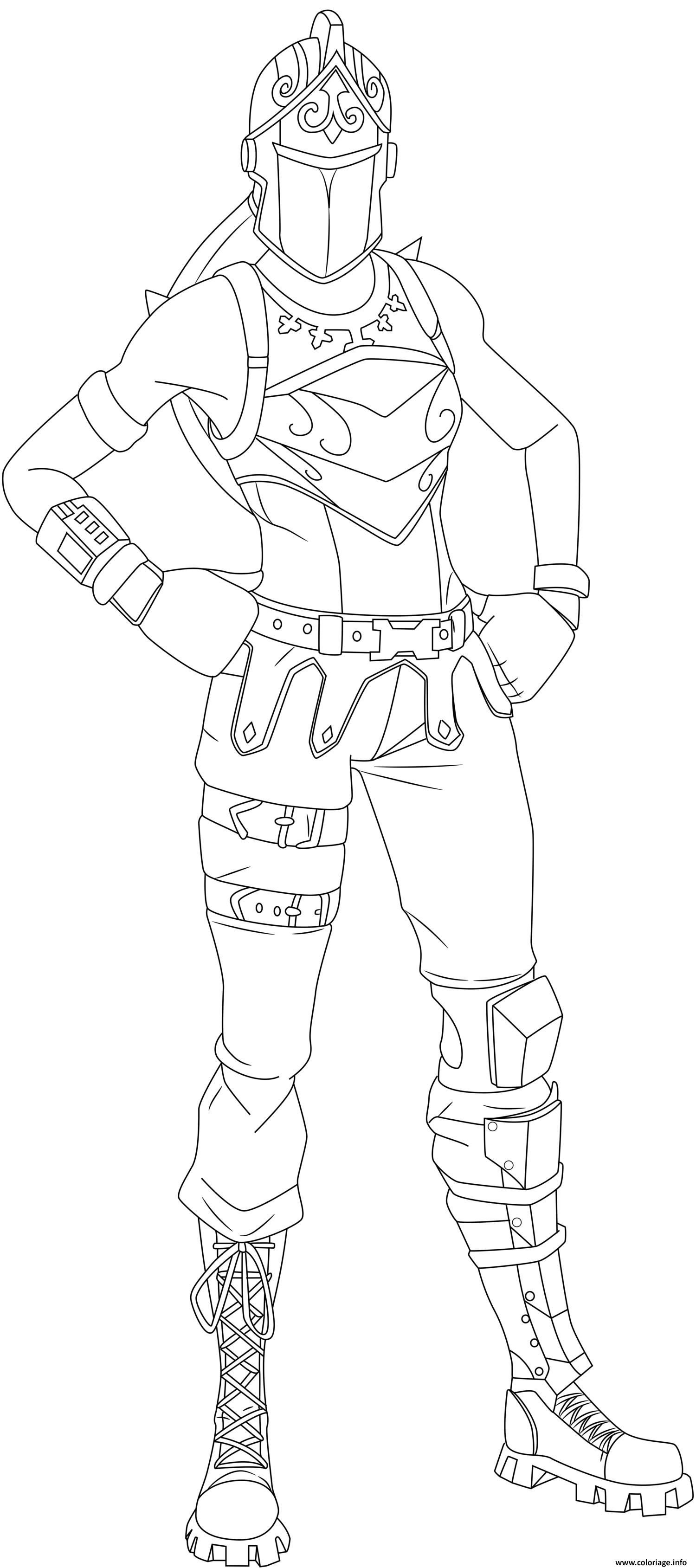 Coloriage red knight fortnite skin hd  JeColorie.com