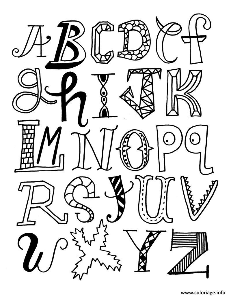 Coloriage Alphabet Rigolo Different Dessin Alphabet à imprimer