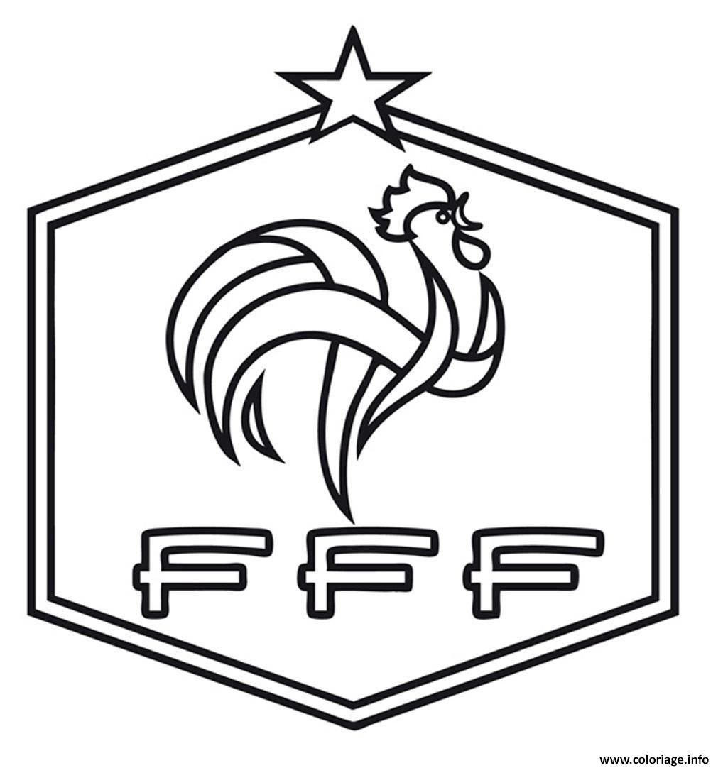 Coloriage federation francaise de foot FFF - JeColorie.com