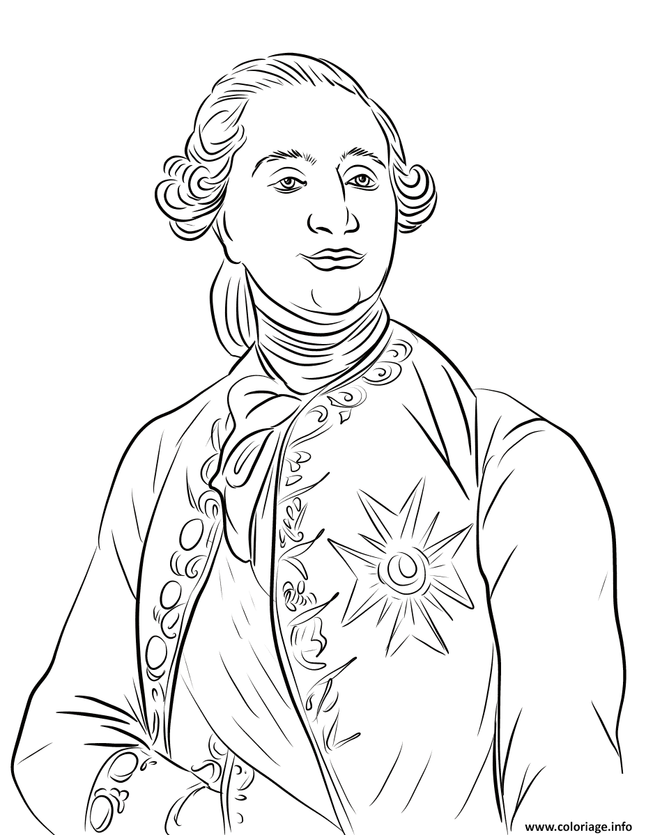 Coloriage Roi De France Louis XVI Histoire Dessin à Imprimer