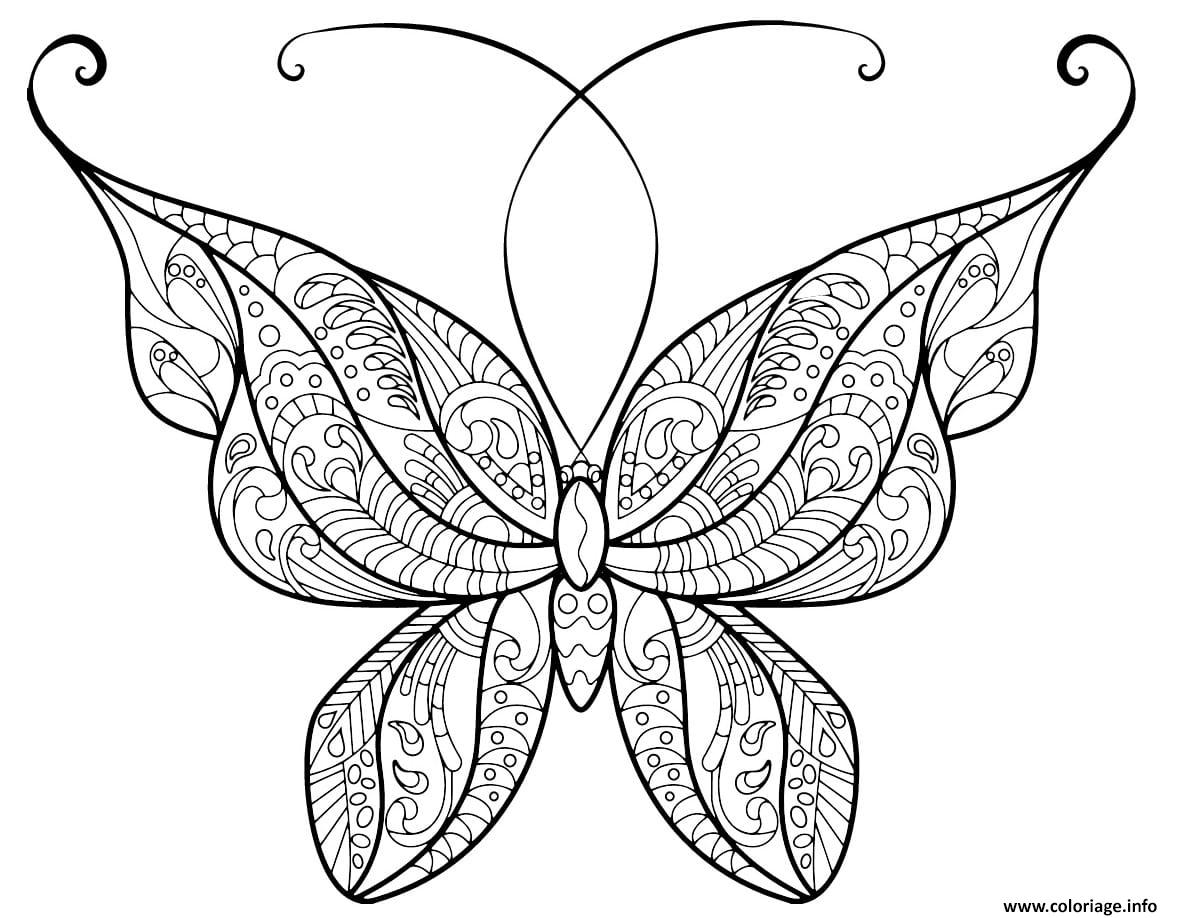 Coloriage papillon adulte jolis motifs 14  JeColorie.com