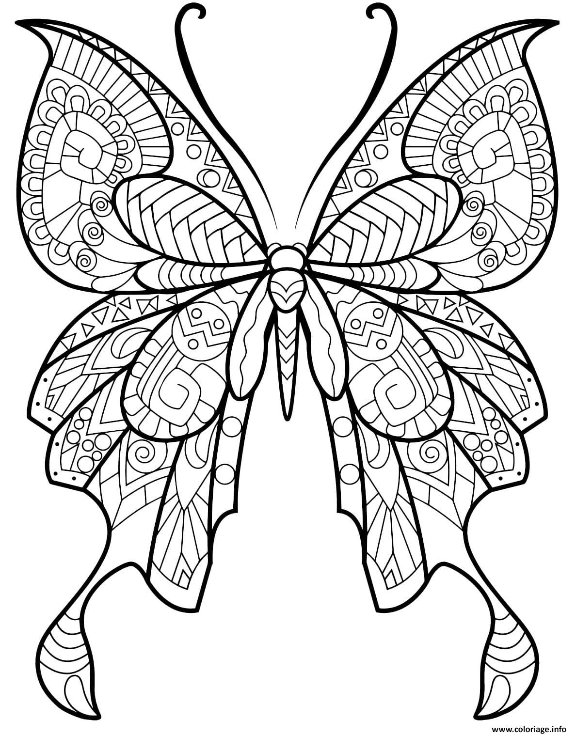 Dessin papillon insecte jolis motifs 8 Coloriage Gratuit à Imprimer