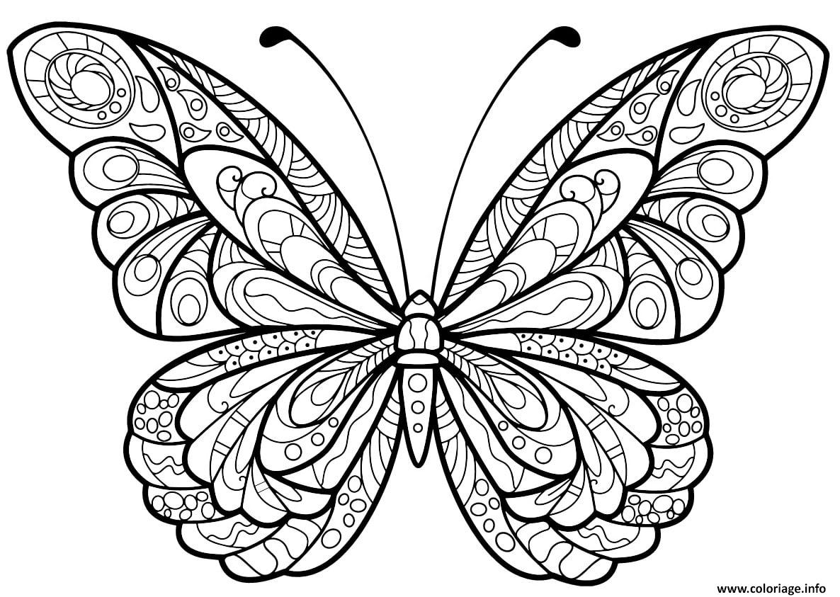 Dessin papillon jolis motifs 5 Coloriage Gratuit à Imprimer