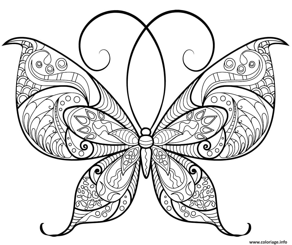 Coloriage Papillon Adulte Jolis Motifs 13 Dessin à Imprimer