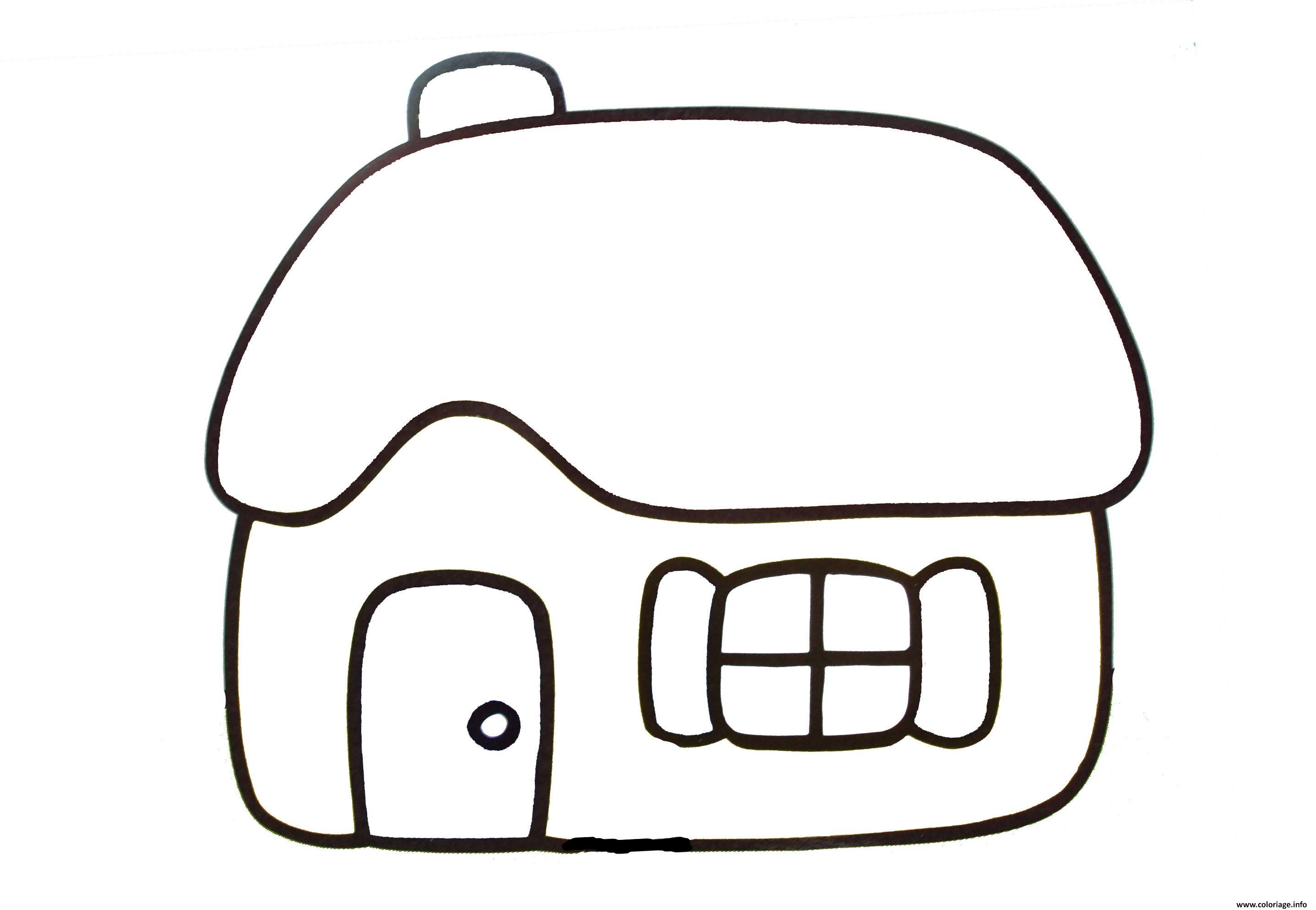 Dessin maison facile pour bebe simple Coloriage Gratuit à Imprimer